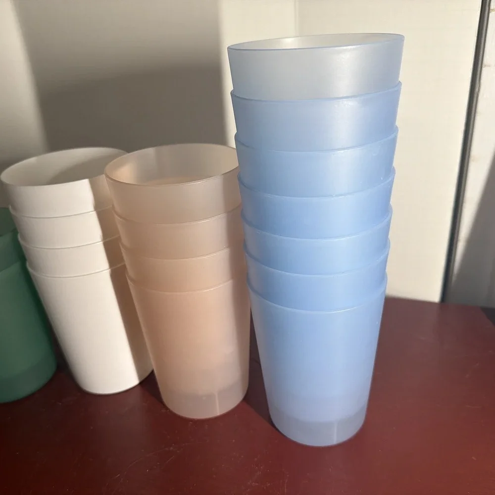 room essentials & main Stays Cups Diff Colors Green, White, Blue, Pink Lot Of 17